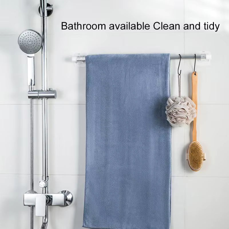 Versatile Plastic White Hanging Curtain Rods with Secure Clamp Hooks for Bathroom and Home Use