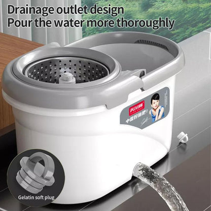 360° Spin Mop and Bucket Set with 2 Microfiber Refills, a Stainless Steel Adjustable Telescopic Pole, and a Plastic Bucket for Household General Cleaning. Wipes Steam Mop Roll Mop Magic Eraser Mop Super Mop.Tiktokshopblackfriday