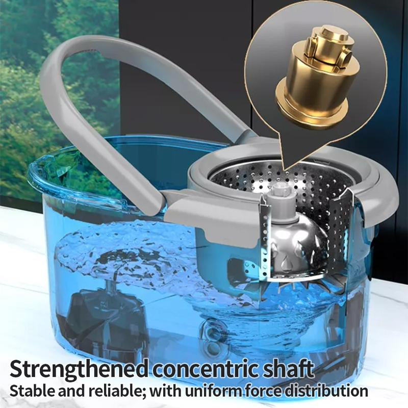 360° Spin Mop and Bucket Set with 2 Microfiber Refills, a Stainless Steel Adjustable Telescopic Pole, and a Plastic Bucket for Household General Cleaning. Wipes Steam Mop Roll Mop Magic Eraser Mop Super Mop.Tiktokshopblackfriday