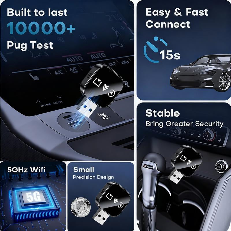 2026 Wireless Carplay Adapter for Iphone/Android 