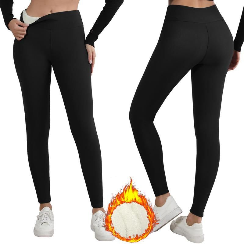 CHRLEISURE 3PCS Winter Warm Fleece Lined Leggings High Waist Women Workout Wear for Yoga Riding Casual Wear in Red Black & Gray