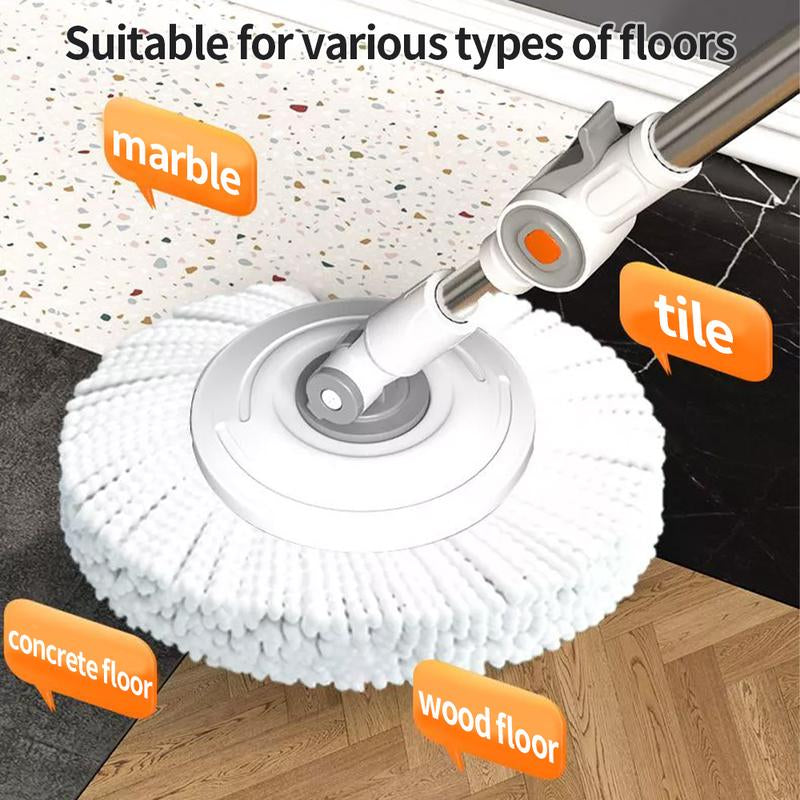 360° Spin Mop and Bucket Set with 2 Microfiber Refills, a Stainless Steel Adjustable Telescopic Pole, and a Plastic Bucket for Household General Cleaning. Wipes Steam Mop Roll Mop Magic Eraser Mop Super Mop.Tiktokshopblackfriday